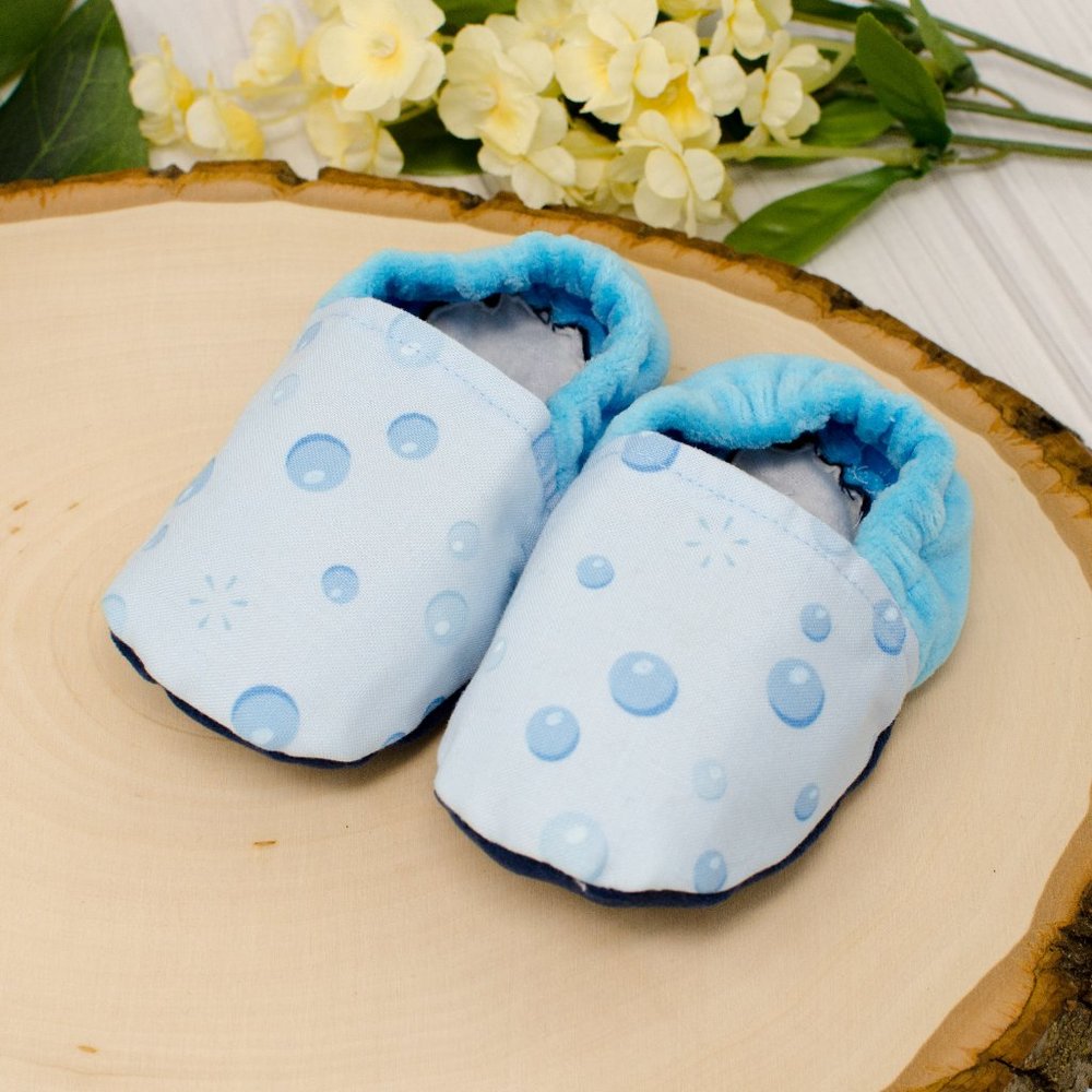 Blue Bubbles Soft Sole Baby Shoes